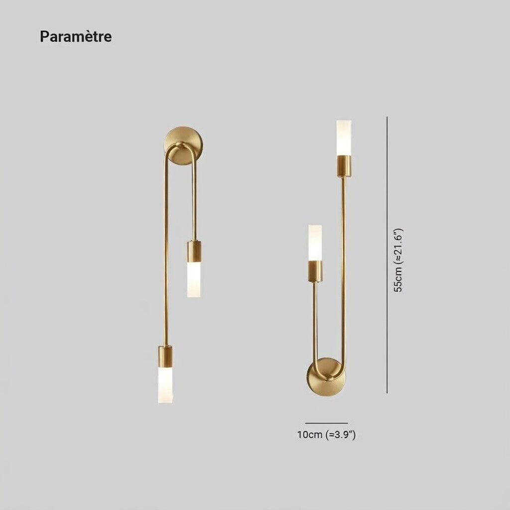 Applique murale – doré, design moderne, LED intégrée