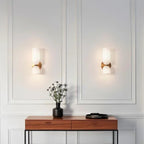 Applique murale – luminaire verre et fer, design moderne