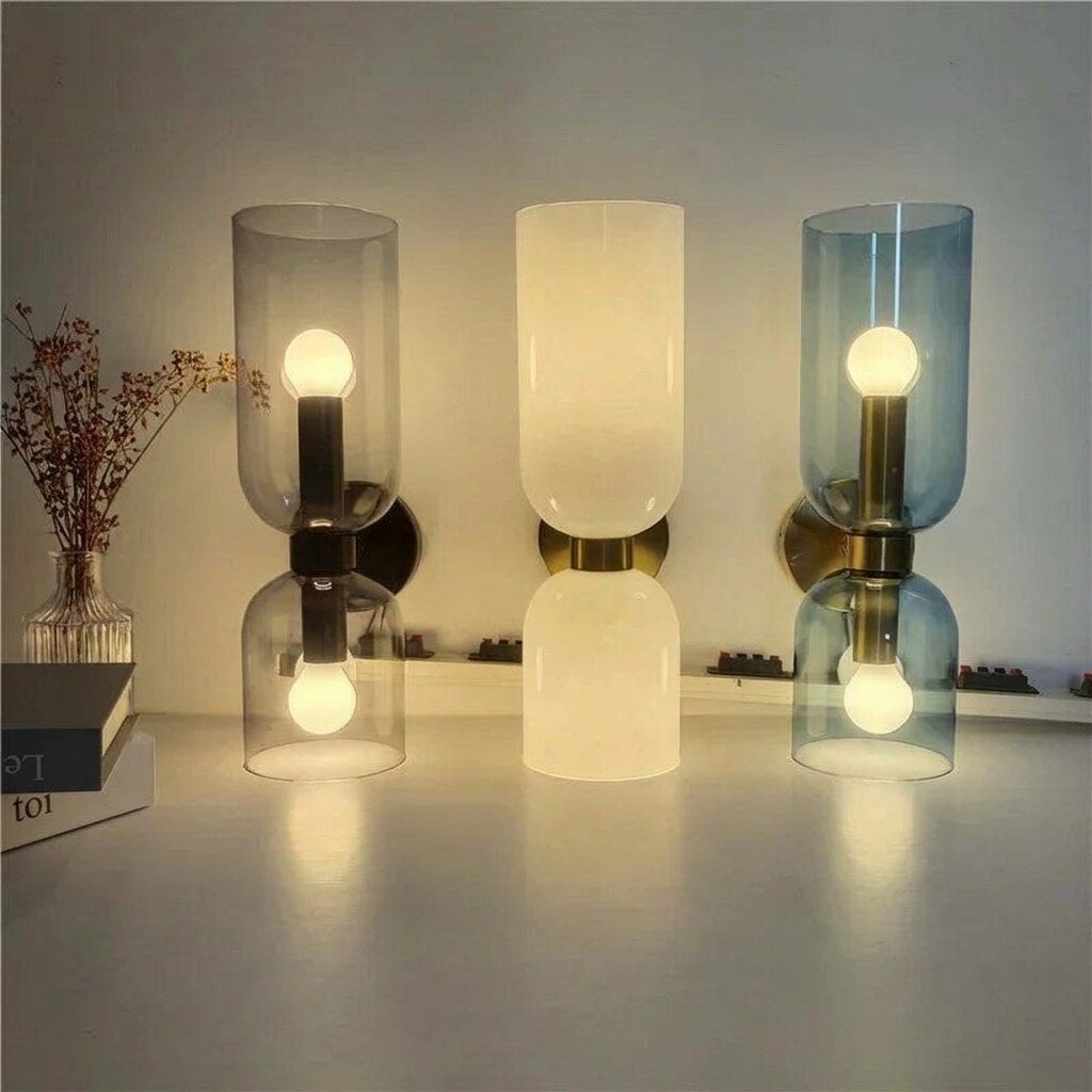 Applique murale – luminaire verre et fer, design moderne
