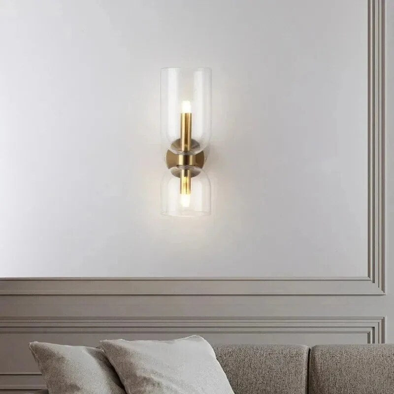 Applique murale – luminaire verre et fer, design moderne