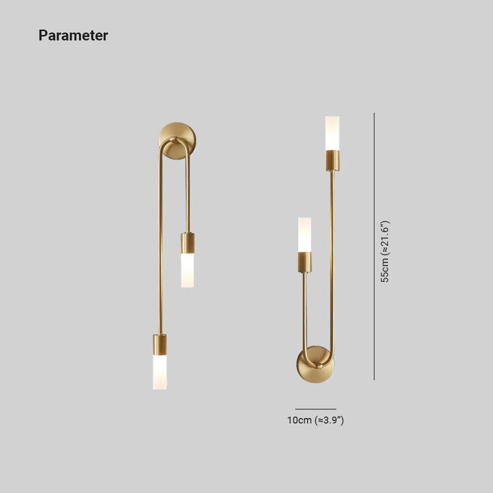 Applique murale moderne – luminaire à 2 lumières, finition or