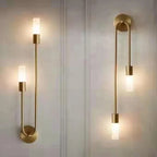 Applique murale moderne – luminaire à 2 lumières, finition or