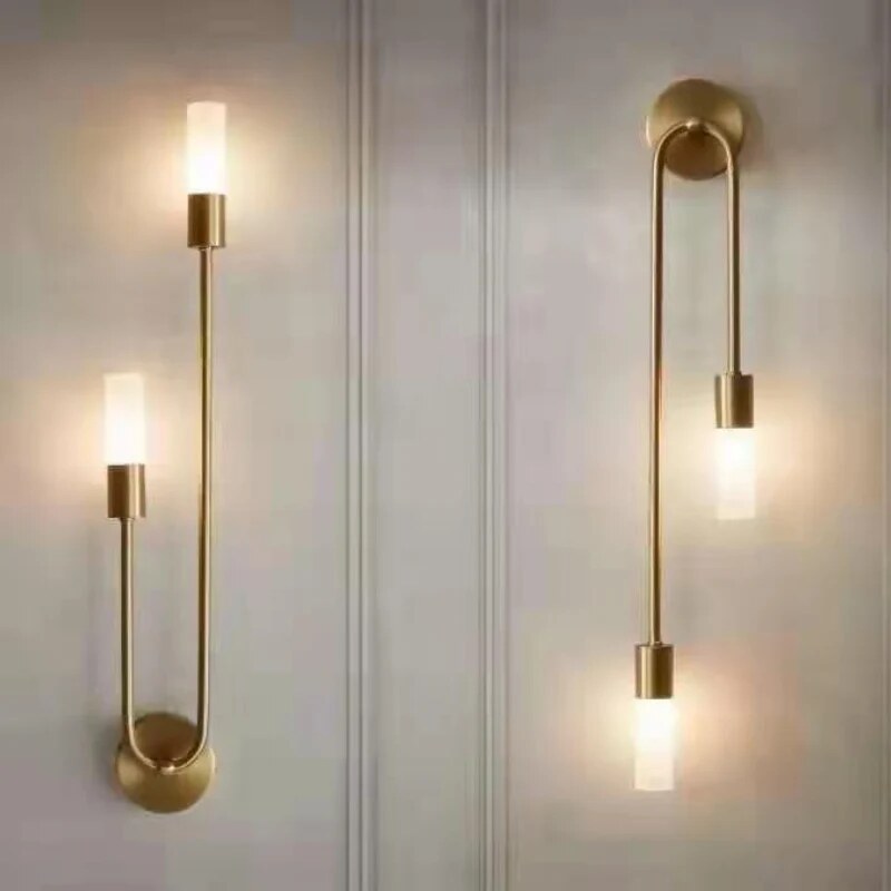 Applique murale moderne – luminaire à 2 lumières, finition or