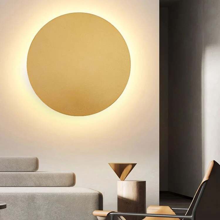 Applique murale ronde – design épuré en métal avec LED