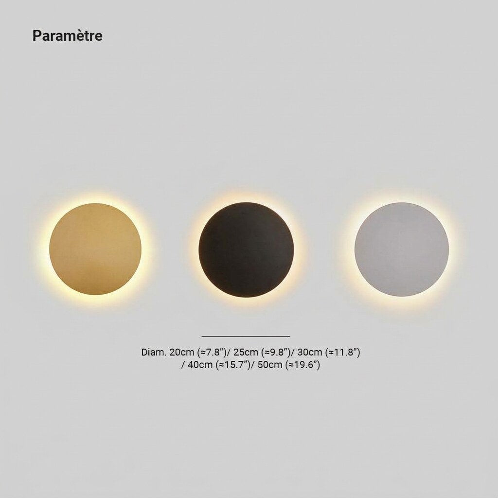 Applique murale ronde – design épuré en métal avec LED