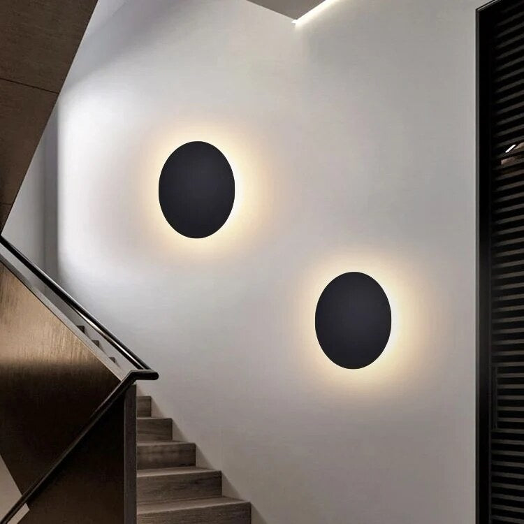 Applique murale ronde – design épuré en métal avec LED