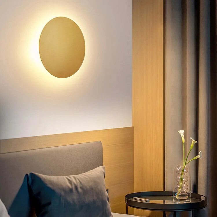 Applique murale ronde – design épuré en métal avec LED