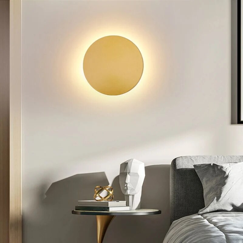 Applique murale ronde – design épuré en métal avec LED