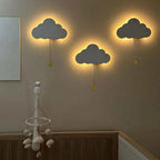 Applique murale veilleuse nuage LED bois