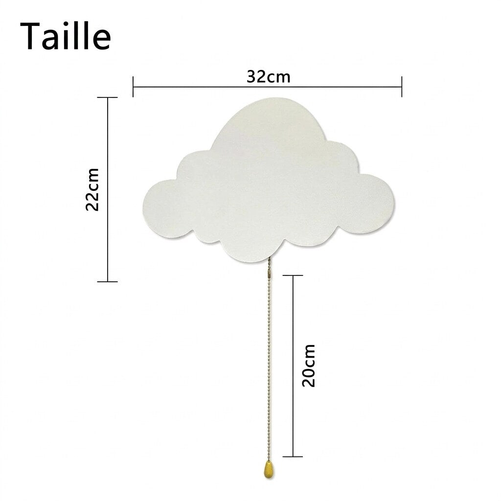 Applique murale veilleuse nuage LED bois
