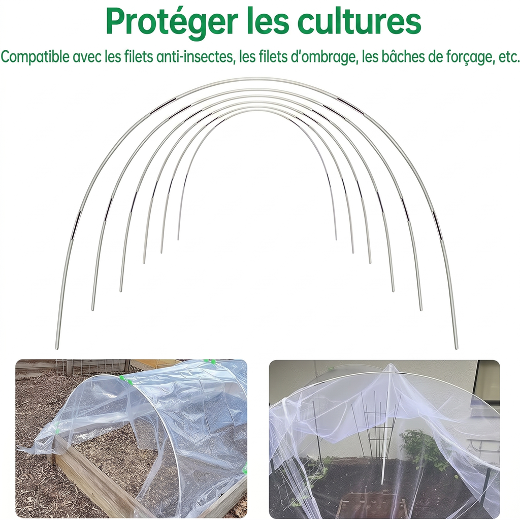Arceaux de serre en fibre de verre – tunnel de culture modulable