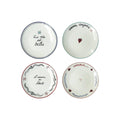 Assiettes Amour en Liberté – set de 4 assiettes dépareillées