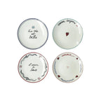 Assiettes Amour en Liberté – set de 4 assiettes dépareillées