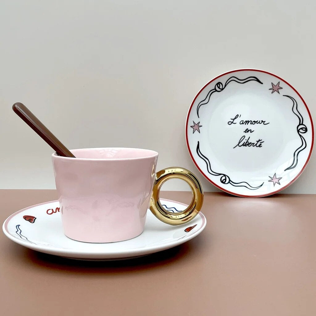 Assiettes Amour en Liberté – set de 4 assiettes dépareillées
