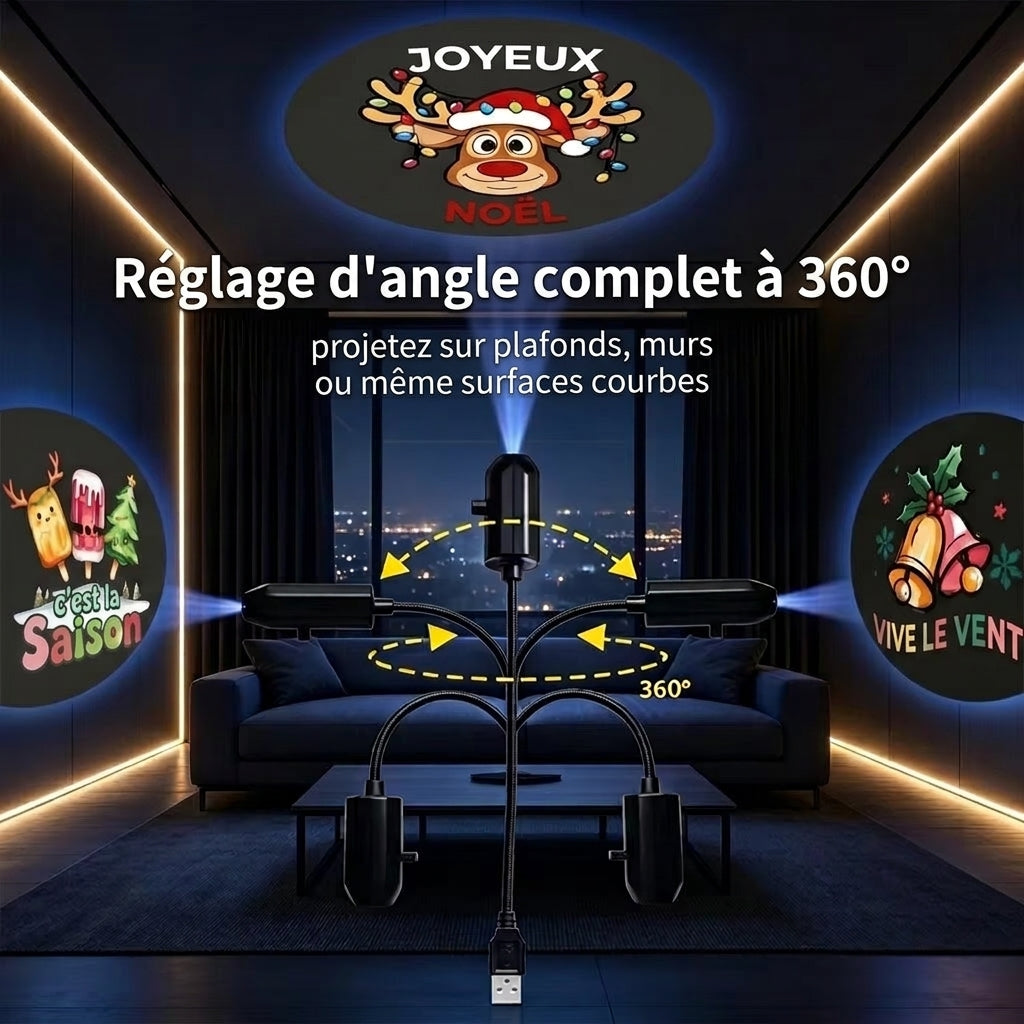 Projecteur lumineux – décoration festive murale et plafond