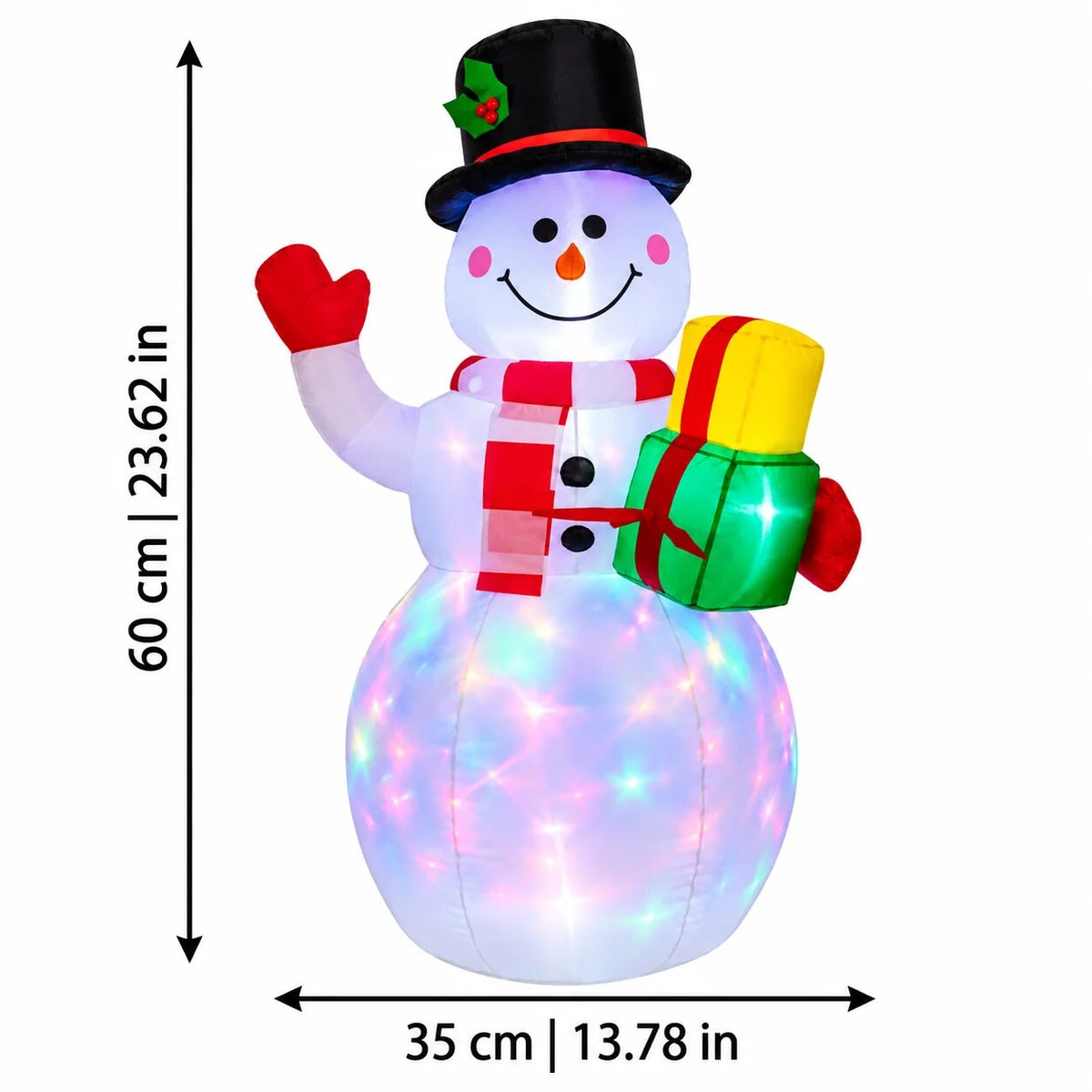 Bonhomme de neige gonflable – Décoration de Noël lumineuse