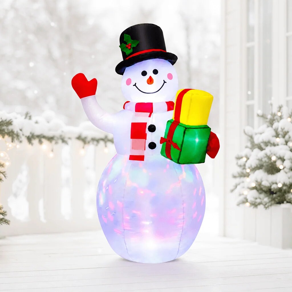 Bonhomme de neige gonflable – Décoration de Noël lumineuse