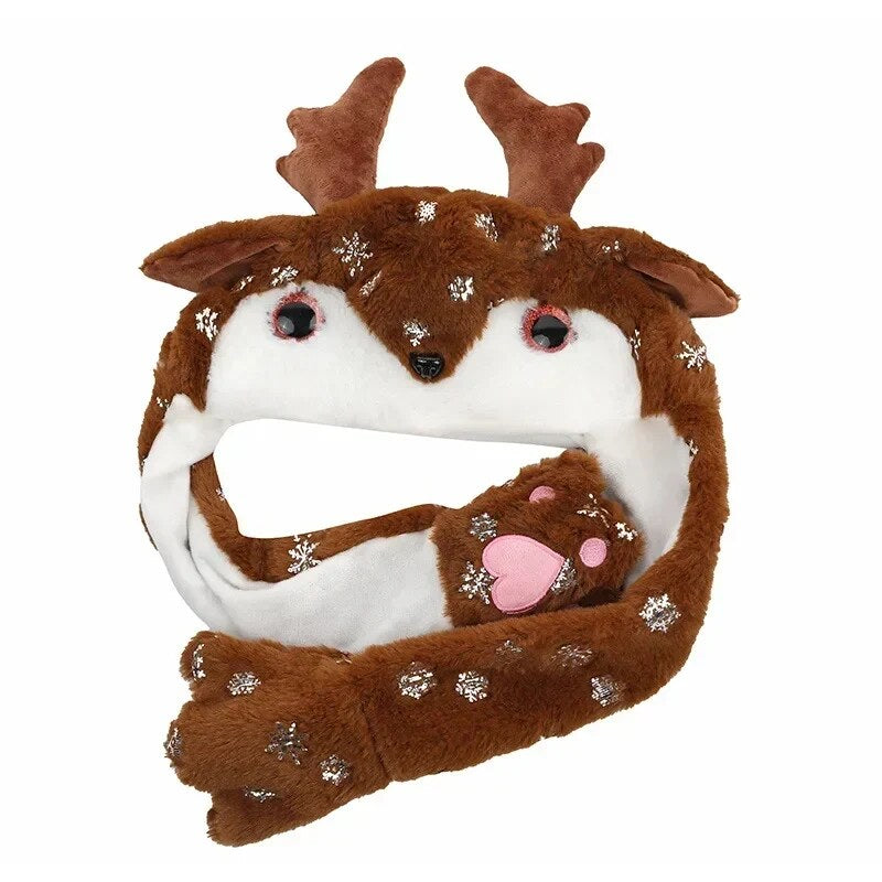 Bonnet de Noël en peluche – quatre motifs festifs, doublure épaisse