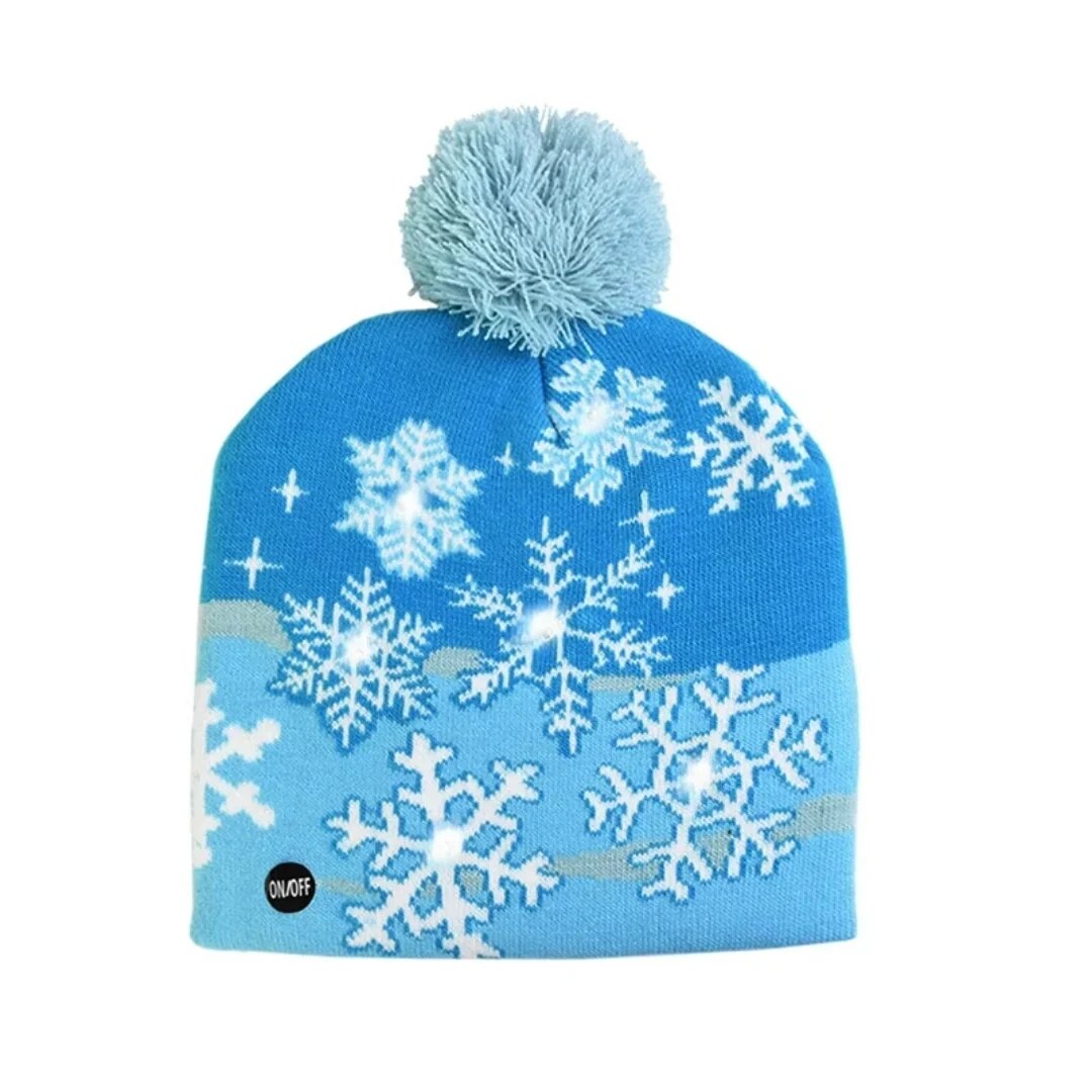 Bonnet de Noël lumineux – maille coton et LED tricolores