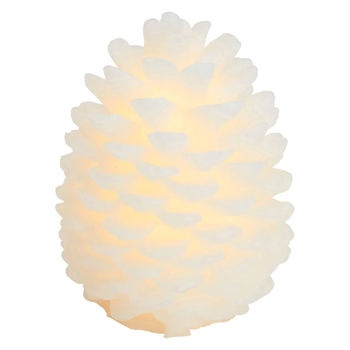 Bougie LED pomme de pin – Décoration blanche de table