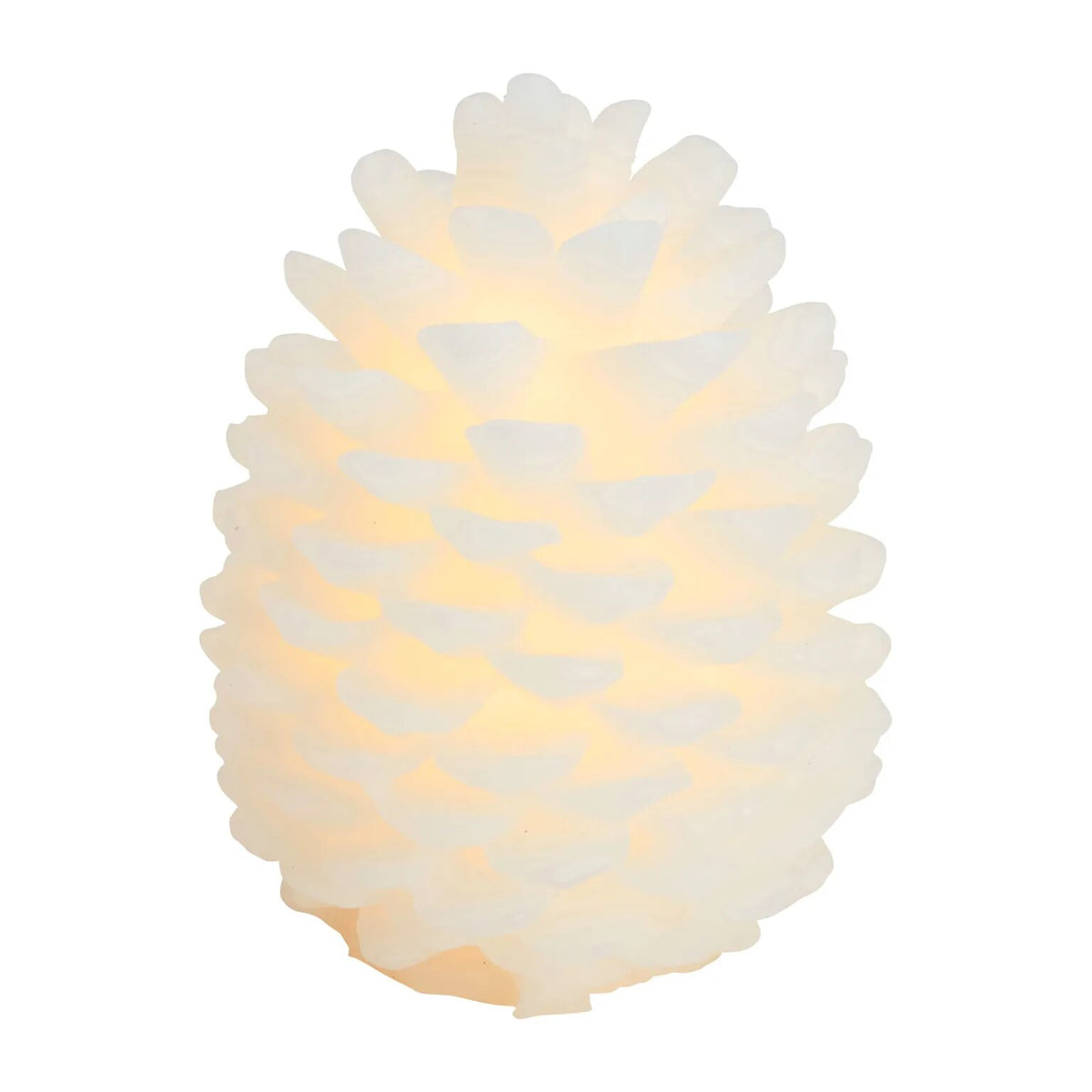 Bougie LED pomme de pin – Décoration blanche de table