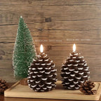 Bougie LED pomme de pin – décoration lumineuse vacillante