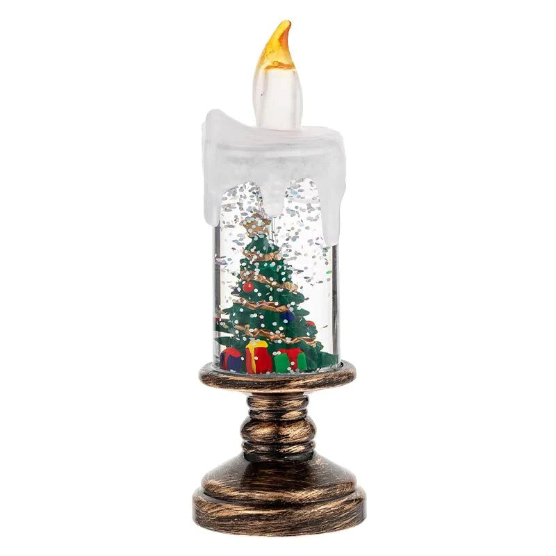 Boule à neige lumineuse – veilleuse Père Noël ou sapin