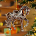Boule de noël cheval – ornement en acrylique fait à la main