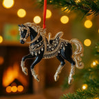 Boule de noël cheval – ornement en acrylique fait à la main