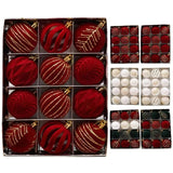 Boules de Noël floquées – lot assortiment à suspendre