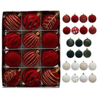 Boules de Noël floquées – lot assortiment à suspendre