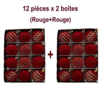 Boules de Noël floquées – lot assortiment à suspendre