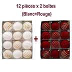 Boules de Noël floquées – lot assortiment à suspendre