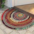 Tapis de porte demi-lune – motif bohème, dessous antidérapant