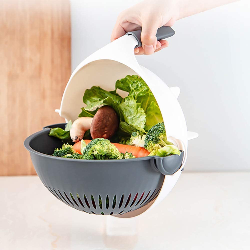Mandoline de cuisine 5 en 1 avec saladier égouttoir