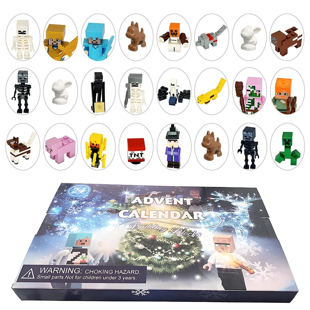 Calendrier de l'avent figurines pixel – 24 personnages et animaux
