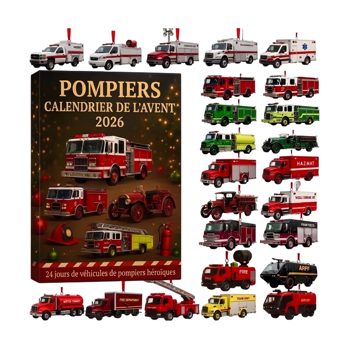 Calendrier de l'avent pompiers 2026 – 24 véhicules