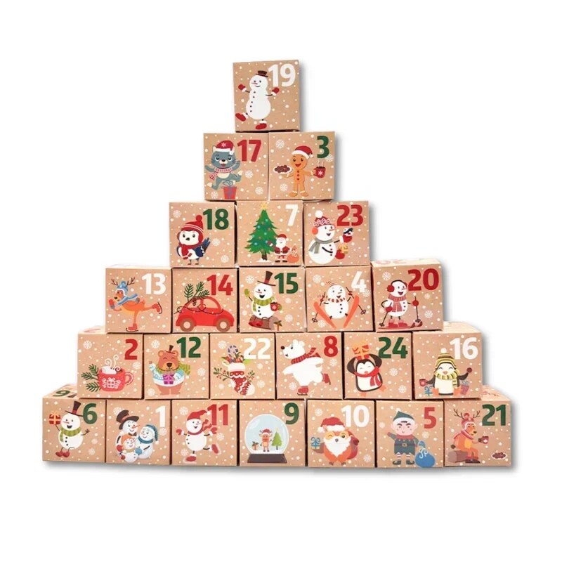 Calendrier de l'avent – 24 boîtes en carton à remplir
