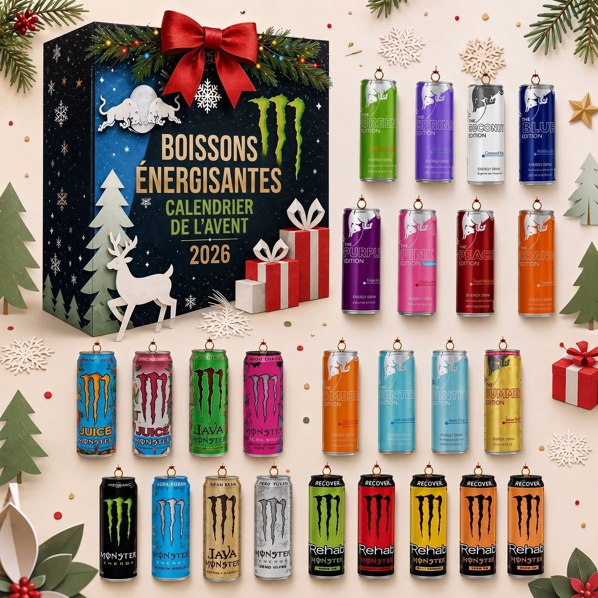 Calendrier de l'avent boissons énergisantes 2026