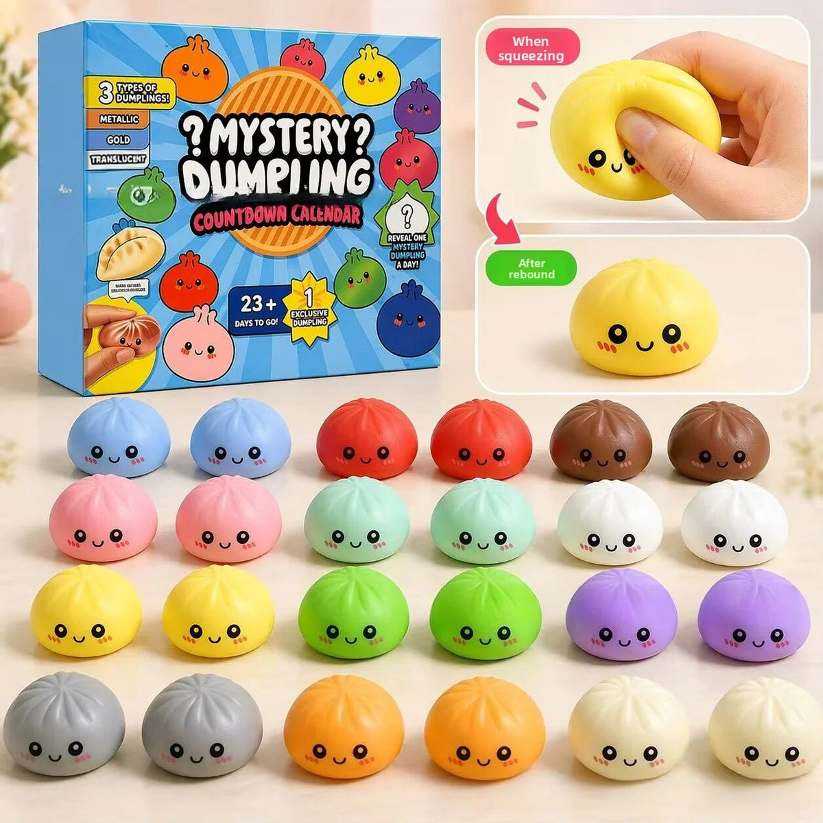 Calendrier de l'avent – 24 figurines squishy à collectionner