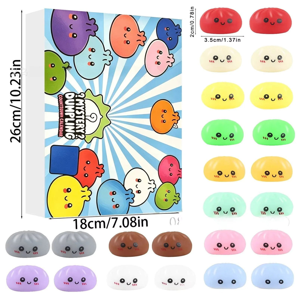 Calendrier de l'avent – 24 figurines squishy à collectionner