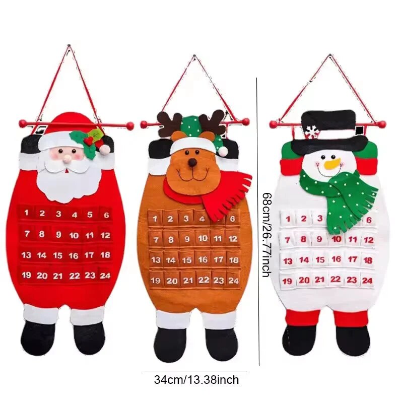 Calendrier de l'avent à suspendre – personnage de Noël