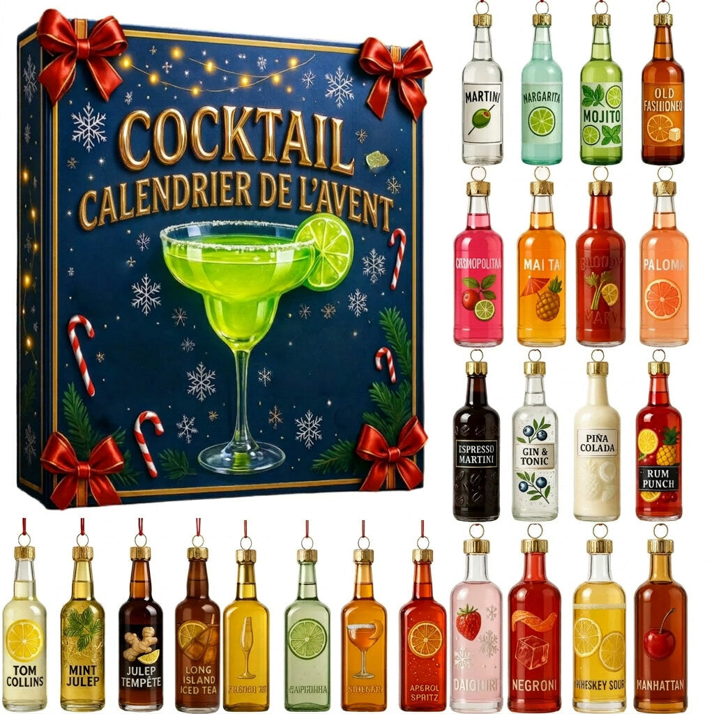 Calendrier de l'avent cocktails – 24 mini-bouteilles à suspendre