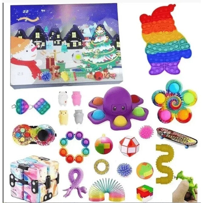 Calendrier de l'avent enfant – jouets sensoriels à manipuler