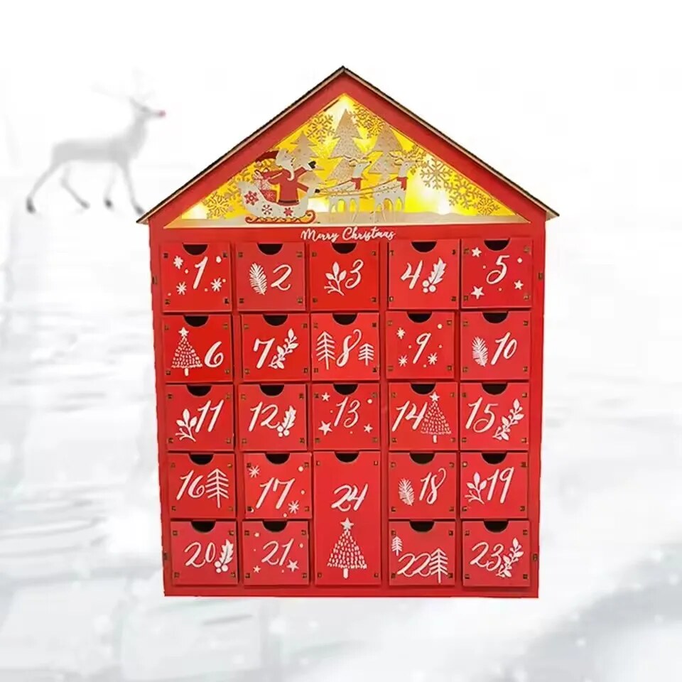 Calendrier de l'avent maison – en bois avec éclairage intégré