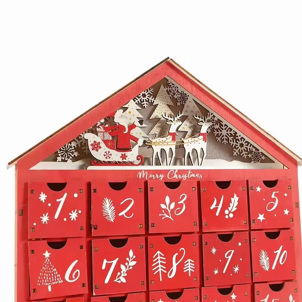 Calendrier de l'avent maison – en bois avec éclairage intégré