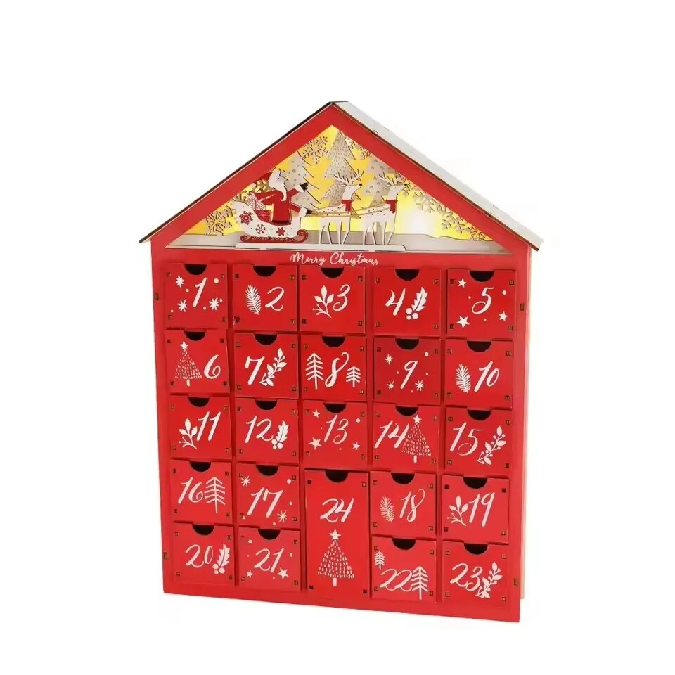 Calendrier de l'avent maison – en bois avec éclairage intégré