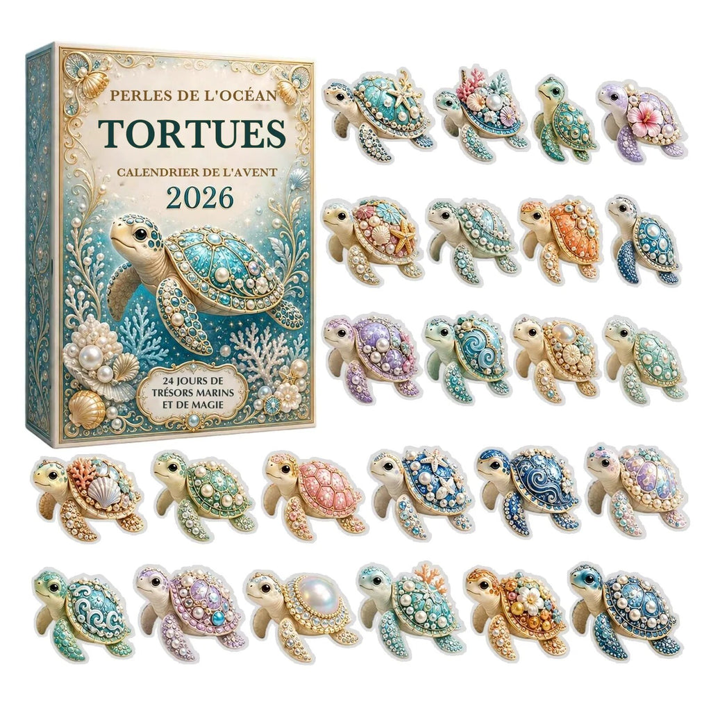 Calendrier de l'avent tortues – 24 figurines en acrylique