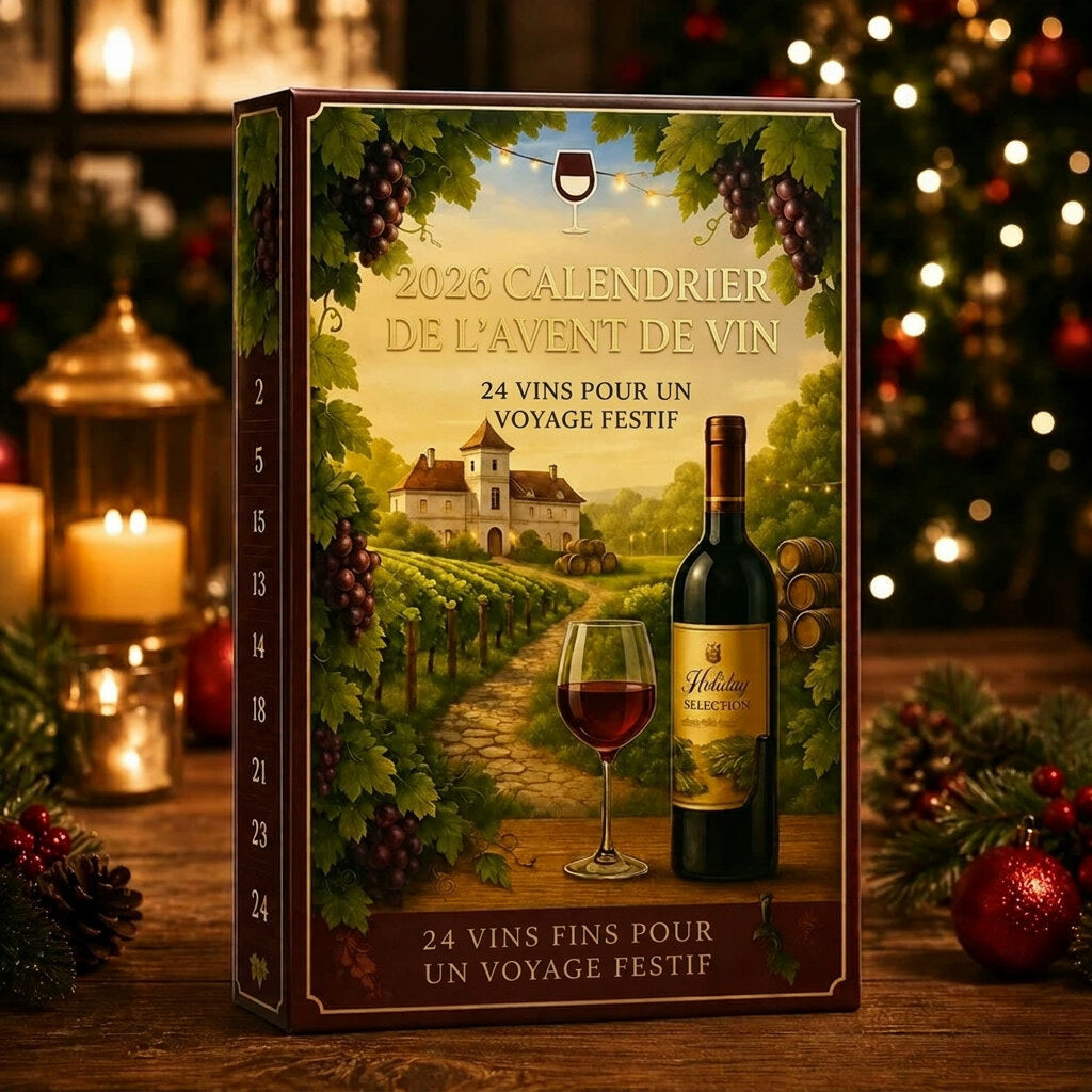 Calendrier de l'avent vin – 24 portes avec motifs vignoble