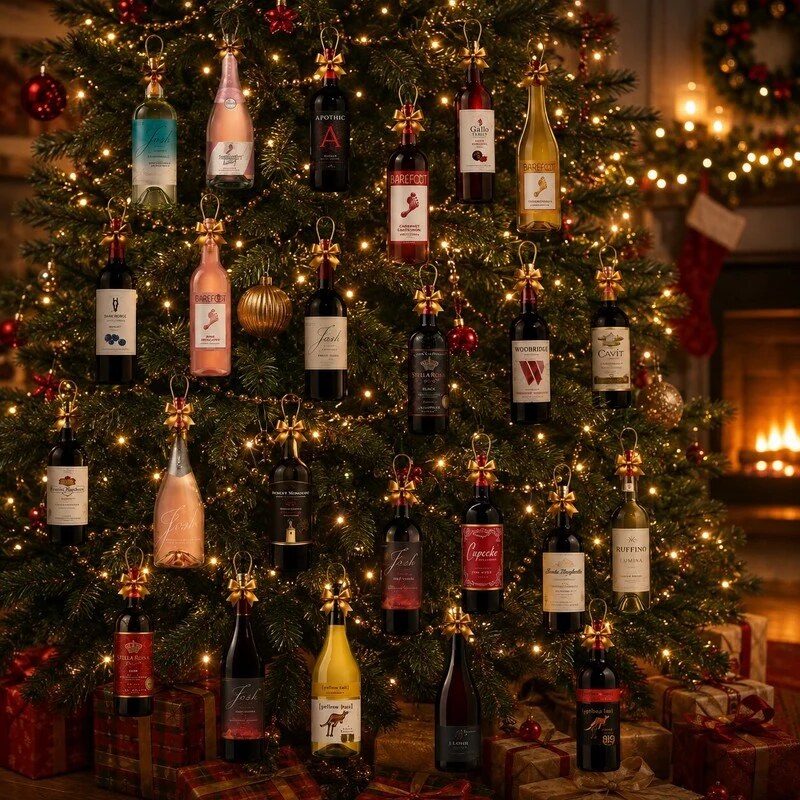 Calendrier de l'avent vin – 24 portes avec motifs vignoble